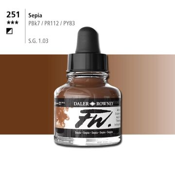 Daler Rowney FW Ink Akrilik Mürekkep 29.5 ml Sepia 251
