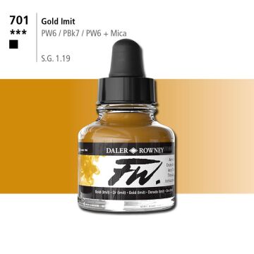 Daler Rowney FW Ink Akrilik Mürekkep 29.5 ml Gold Imit. 701