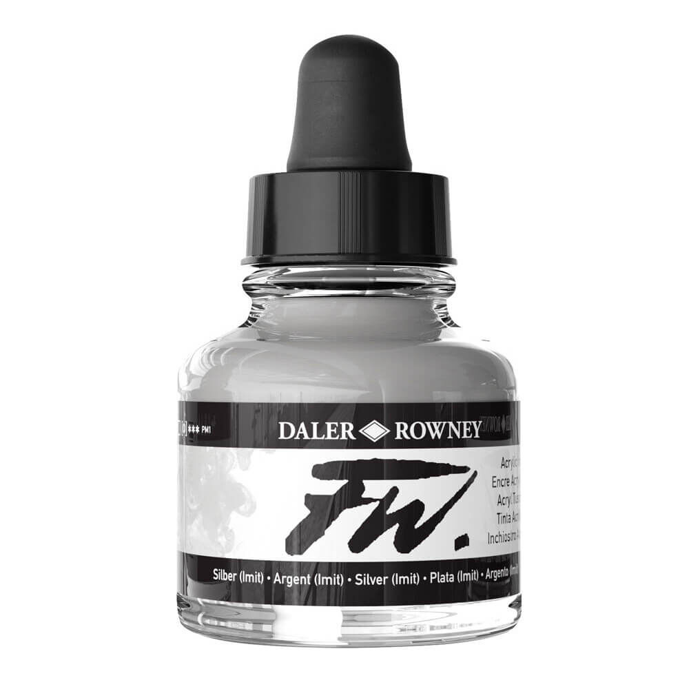 Daler Rowney FW Ink Akrilik Mürekkep 29.5 ml Silver Imit. 702