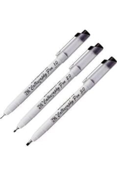 Zig Calligraphy Pen Yan Kesik Kaligrafi Kalemi 1.0 2.0 3.0 Mm Siyah Set