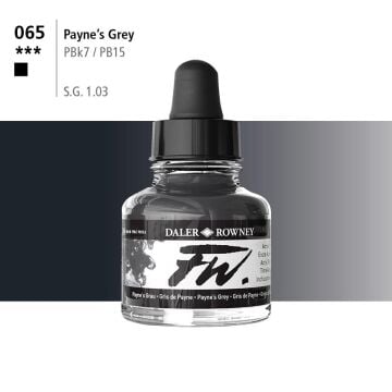 Daler Rowney Fw Acrylic Artisits Ink 29.5 ml Damlalıklı Cam Şişe Paynes Grey 065