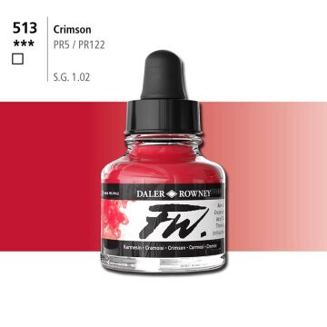Daler Rowney FW Ink Akrilik Mürekkep 29.5 ml Crimson 513