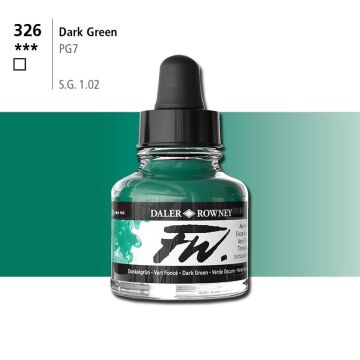 Daler Rowney FW Ink Akrilik Mürekkep 29.5 ml Dark Green 326