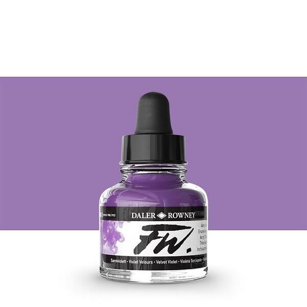 Daler Rowney Fw Acrylic Artisits Ink 29.5 ml Damlalıklı Cam Şişe Velvet Violet 454