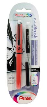 Pentel Arts Brush Pen + 2 Refil Yedek Set Turuncu FP10