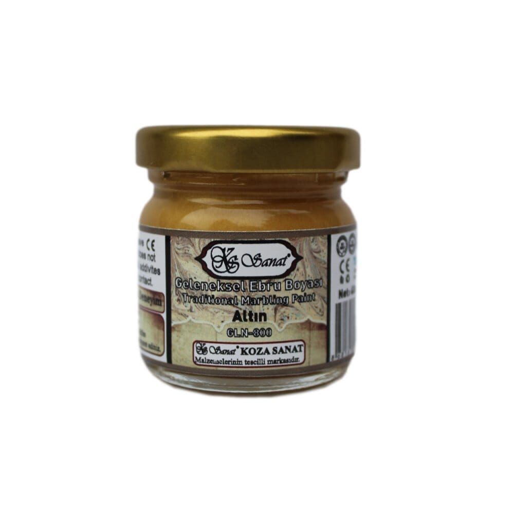 Koza Sanat Geleneksel Ezilmiş Ebru Boyası 40 cc 800 Pigment Altın