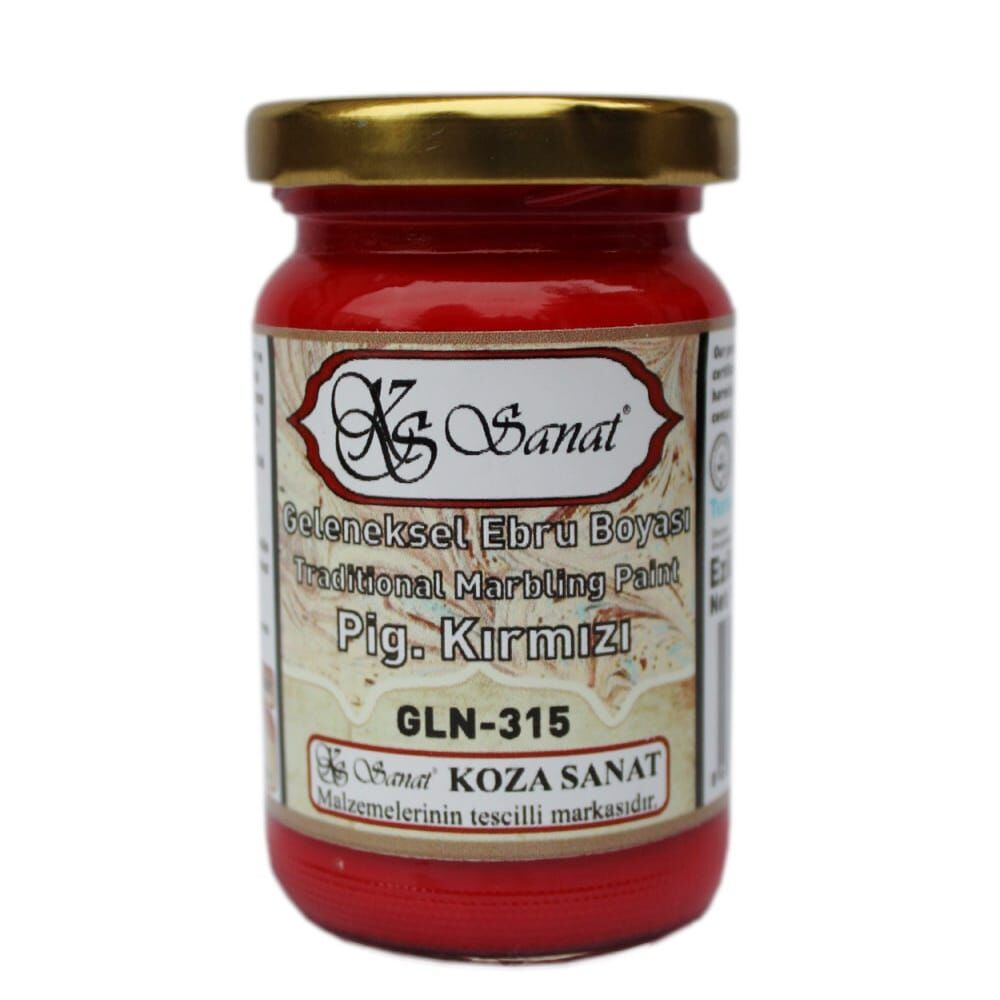 Koza Sanat Geleneksel Ezilmiş Ebru Boyası 105 cc 315 Pigment Kırmızı