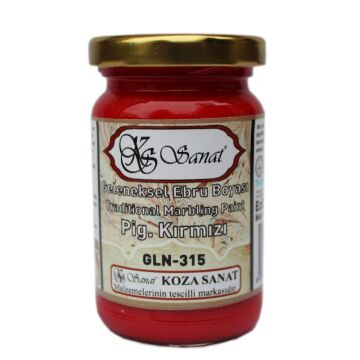 Koza Sanat Geleneksel Ezilmiş Ebru Boyası 105 cc 315 Pigment Kırmızı