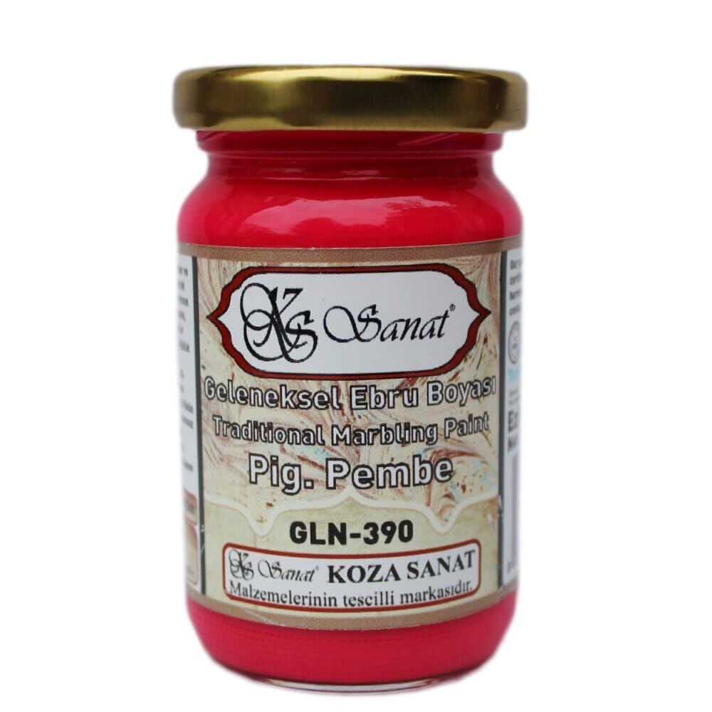 Koza Sanat Geleneksel Ezilmiş Ebru Boyası 105 cc 390 Pigment Pembe