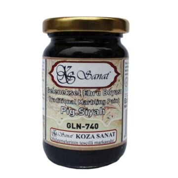Koza Sanat Geleneksel Ezilmiş Ebru Boyası 105 cc 740 Pigment Siyah