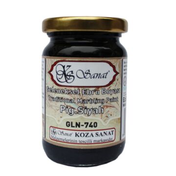 Koza Sanat Geleneksel Ezilmiş Ebru Boyası 105 cc 740 Pigment Siyah