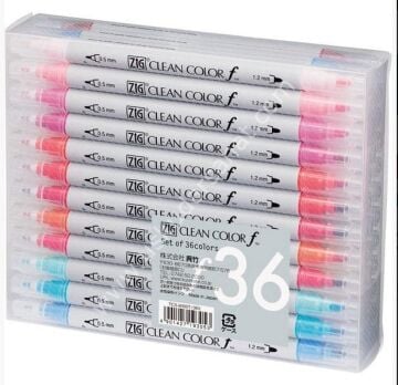Zig Clean Color f Çift Uçlu Kalem 36 Renk Set