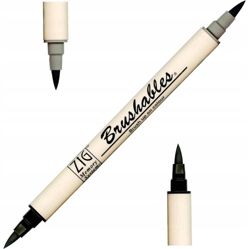 Zig Brushables 2 Renk Tonu Fırça Uçlu Marker Kalem 010 Pure Black