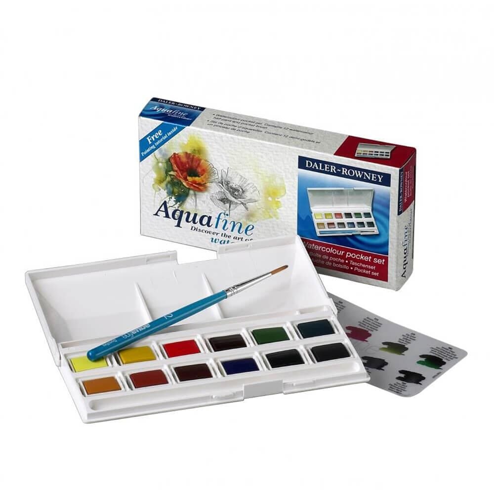 Daler Rowney Tablet Sulu Boya Pocket Set 12 Renk