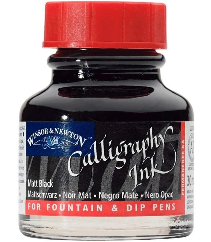 Winsor Newton Kaligrafi Mürekkebi Matt Siyah 1110030