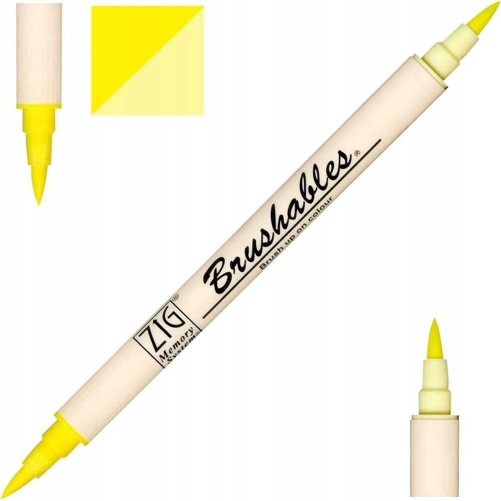 Zig Brushables 2 Renk Tonu Fırça Uçlu Marker Kalem 050 Pure Yellow