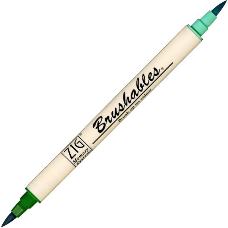 Zig Brushables 2 Renk Tonu Fırça Uçlu Marker Kalem 040 Pure Green