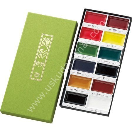 Zig Kuretake Gansai Tambi 12 Renk Tablet Suluboya