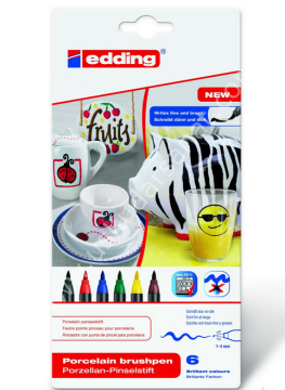 Edding 4200 Standart Renkler 6'lı Set Porselen Kalemi
