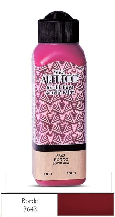 Artdeco Yeni Formül Akrilik Boya 140 ml 3643 Bordo