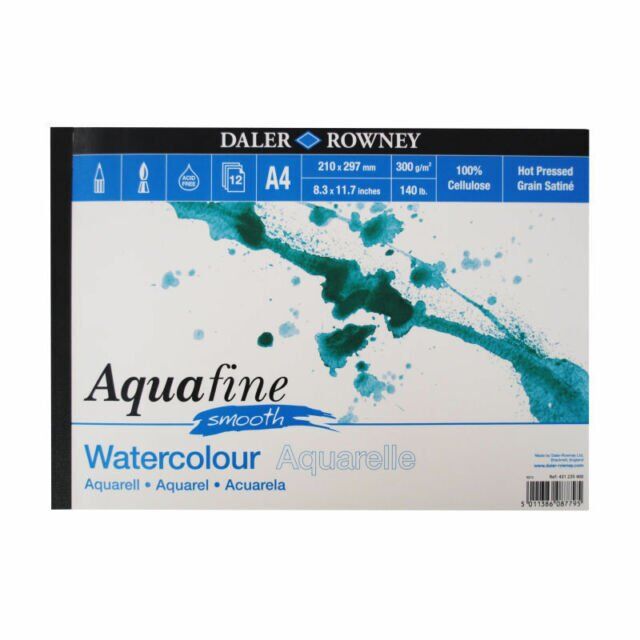 Daler Rowney Aquafine Smooth Suluboya Blok 300gr A4 12 Yaprak