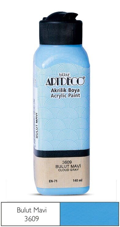 Artdeco Yeni Formül Akrilik Boya 140 ml 3609 Bulut Mavi