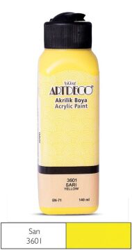 Artdeco Yeni Formül Akrilik Boya 140 ml 3601 Sarı