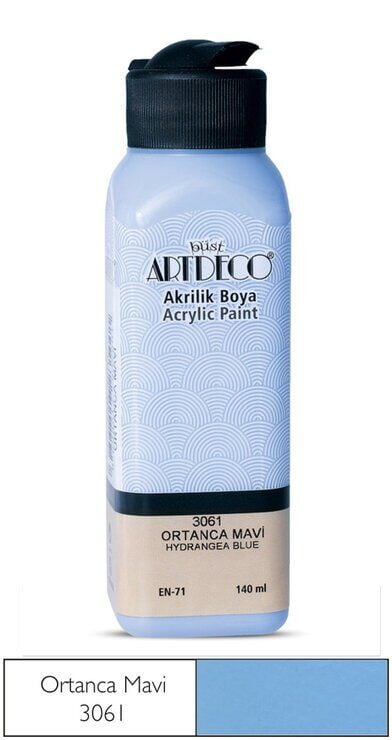 Artdeco Yeni Formül Akrilik Boya 140 ml 3061 Ortanca Mavi