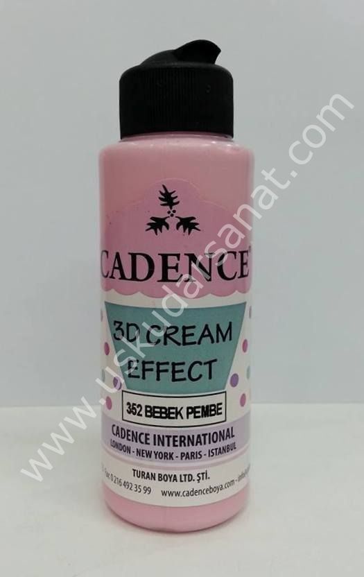 Cadence 3D Cream Effect Boya 120ml 352 Bebek Pembe