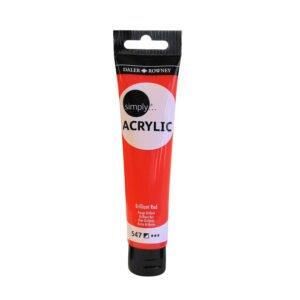 Daler Rowney Simply Acrylic Tüp 75 ml 547 Brilliant Red