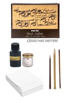 Hat Başlangıç Seti Hat Seti Hat Defteri Kamış Kalem İs Mürekkebi Beyaz