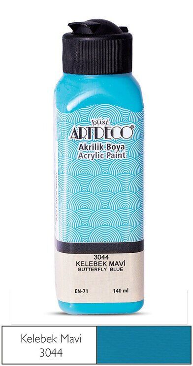 Artdeco Yeni Formül Akrilik Boya 140 ml 3044 Kelebek Mavi