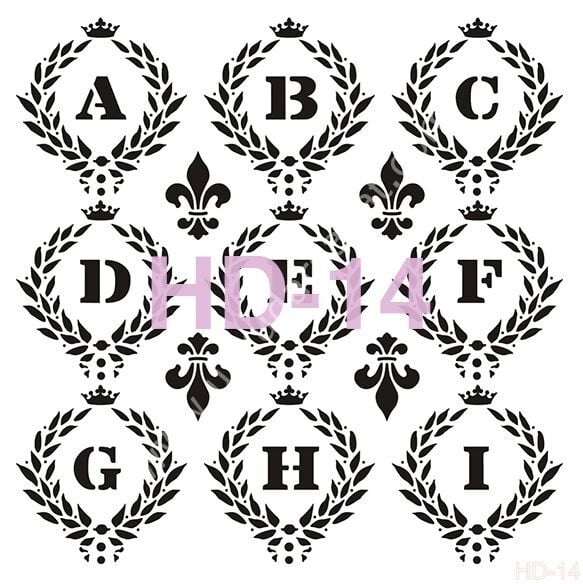 Cadence Home Decor Mobilya - Duvar Stencil 45x45cm HD-15