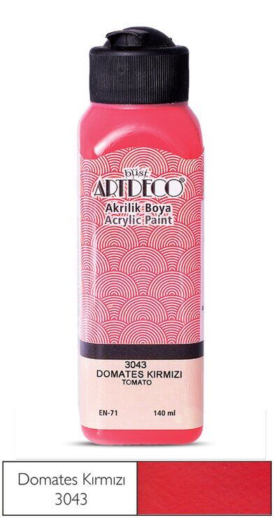 Artdeco Yeni Formül Akrilik Boya 140 ml 3043 Domates Kırmızı