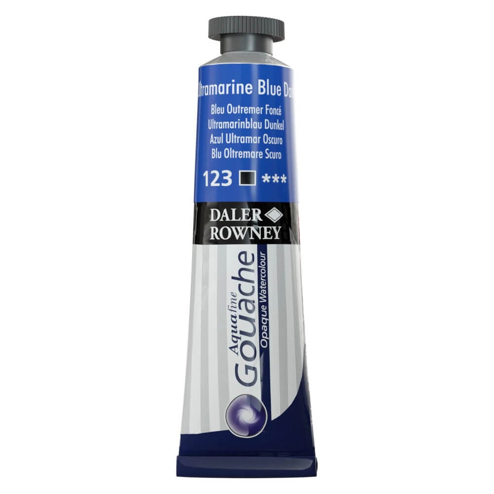 Daler Rowney Aquafine Tüp Guaj Boya 15 ml Ultramarine Blue Dark 123