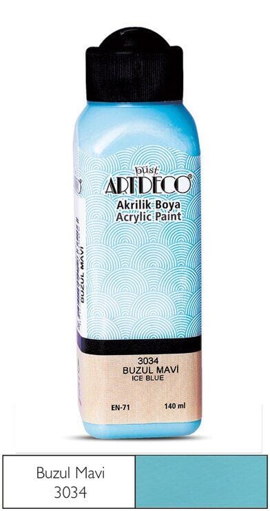 Artdeco Yeni Formül Akrilik Boya 140 ml 3034 Buzul Mavi
