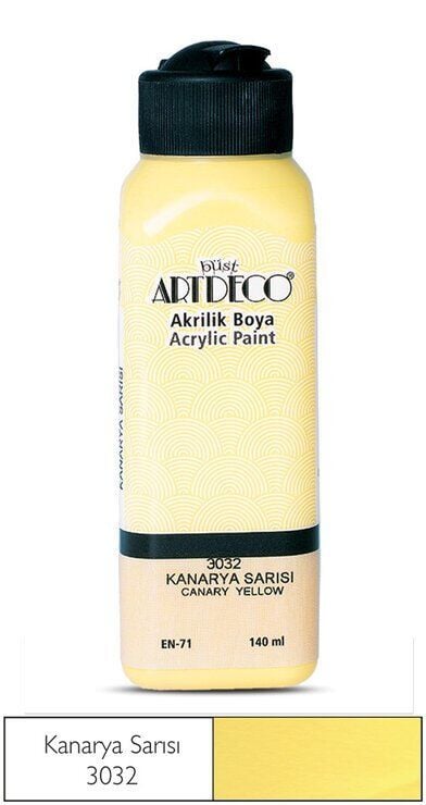 Artdeco Yeni Formül Akrilik Boya 140 ml 3032 Kanarya Sarı