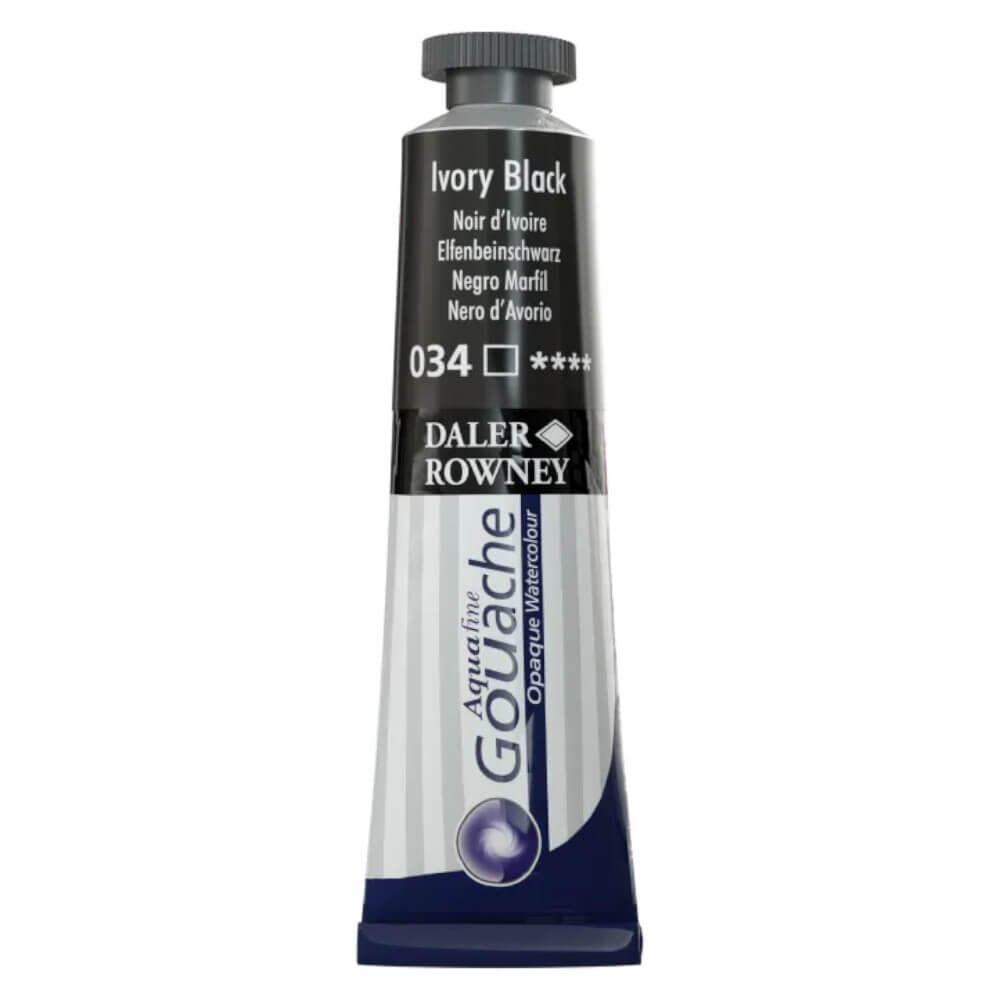 Daler Rowney Aquafine Tüp Guaj Boya 15 ml Ivory Black 034