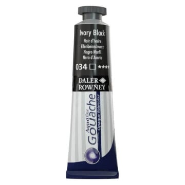 Daler Rowney Aquafine Tüp Guaj Boya 15 ml Ivory Black 034