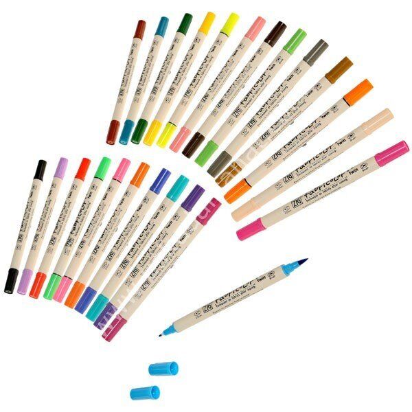Zig Fabricolor Twin Çift Uçlu Kumaş Boyama Kalemi 004 FLUORESCENT GREEN