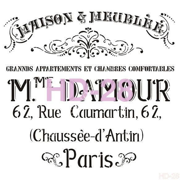 Cadence Home Decor Mobilya - Duvar Stencil 45x45cm HD-28