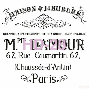 Cadence Home Decor Mobilya - Duvar Stencil 45x45cm HD-28