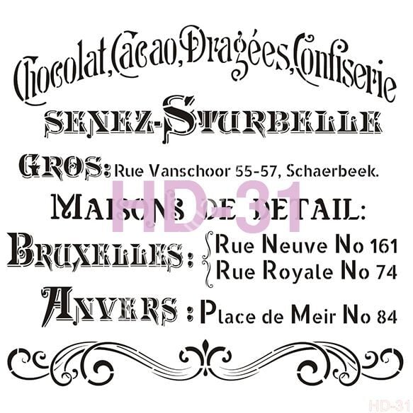 Cadence Home Decor Mobilya - Duvar Stencil 45x45cm HD-31
