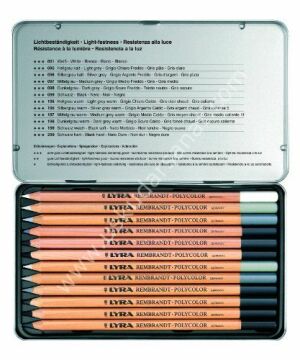 Lyra Rembrandt Polycolor Gri ve Beyaz Tonlar 12'li Kuruboya art no:2001122