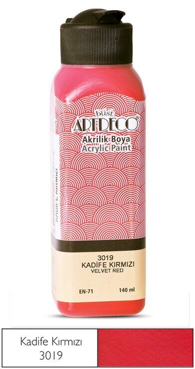 Artdeco Yeni Formül Akrilik Boya 140 ml 3019 Kadife Kırmızı