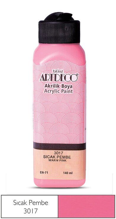 Artdeco Yeni Formül Akrilik Boya 140 ml 3017 Sıcak Pembe