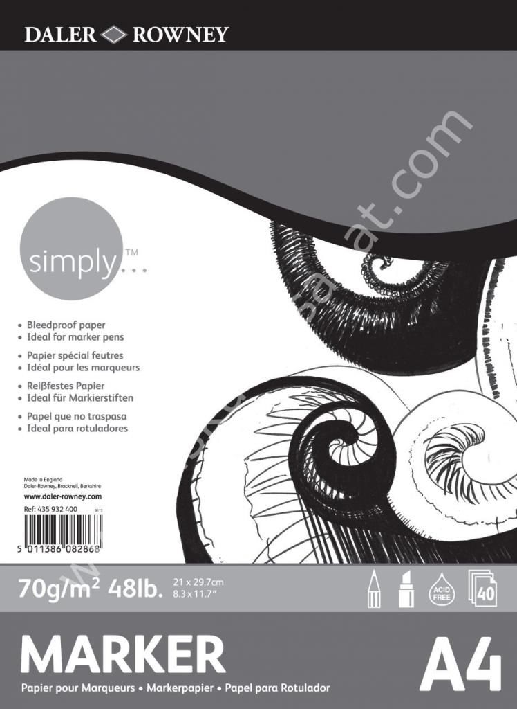 Daler Rowney Simply Marker Pad A4 70gr 40Yaprak