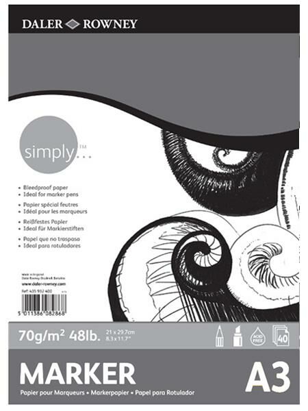 Daler Rowney Simply Marker Pad A3 70gr 40Yaprak