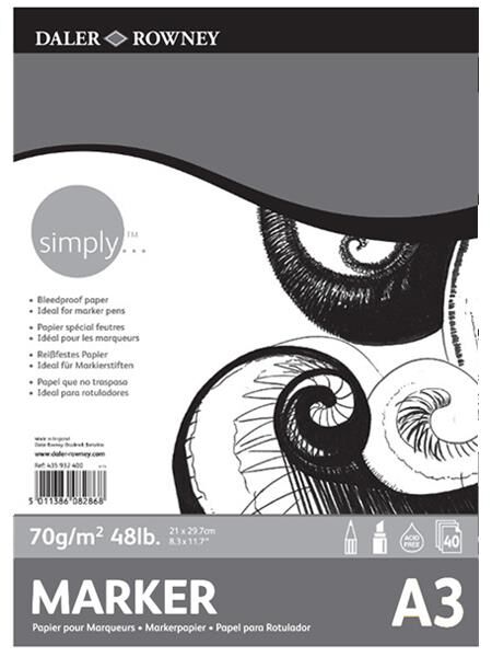 Daler Rowney Simply Marker Pad A3 70gr 40Yaprak
