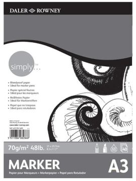 Daler Rowney Simply Marker Pad A3 70gr 40Yaprak
